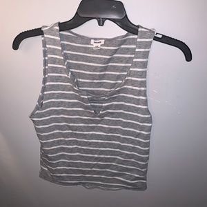 grey striped crop top